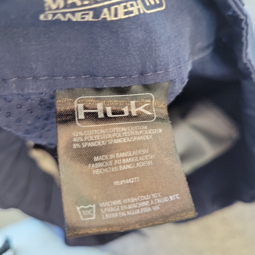 Huk Next Level Fishing Shorts Men's Medium Navy Blue Performance Stretch Cargo - Picture 6 of 6